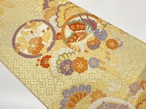 佐賀錦敦煌箔丸に蝶・松・花々模様織出し袋帯